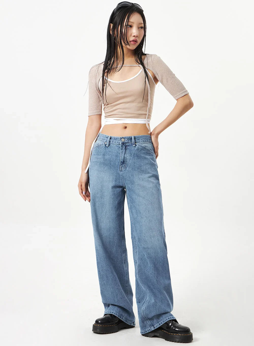 Low Rise Mid-Wash Jeans