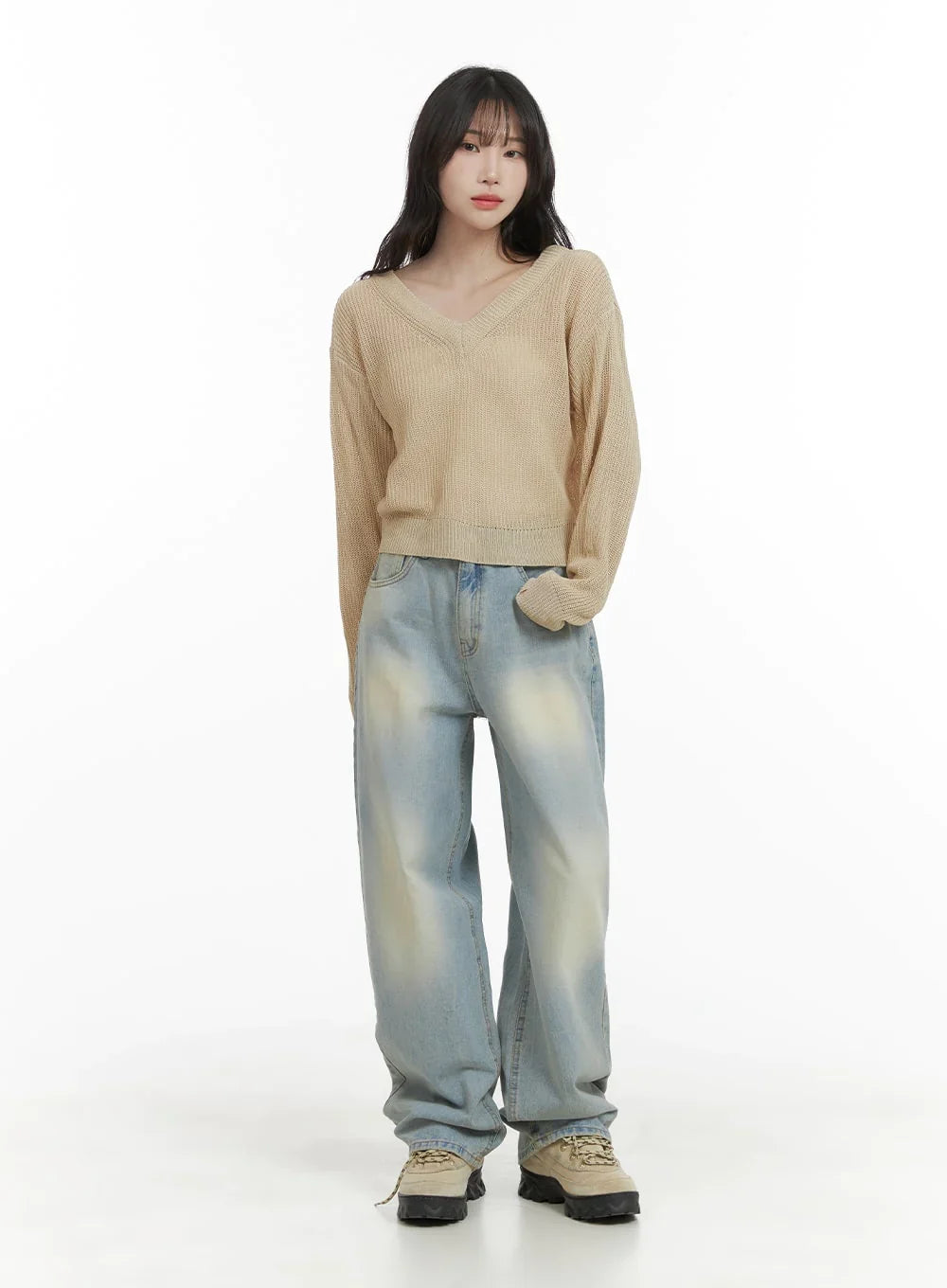 Light Washed Wide Leg Jeans