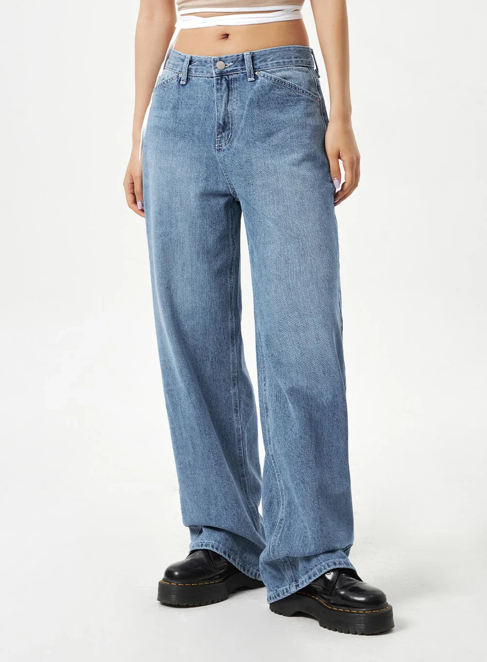 Low Rise Mid-Wash Jeans