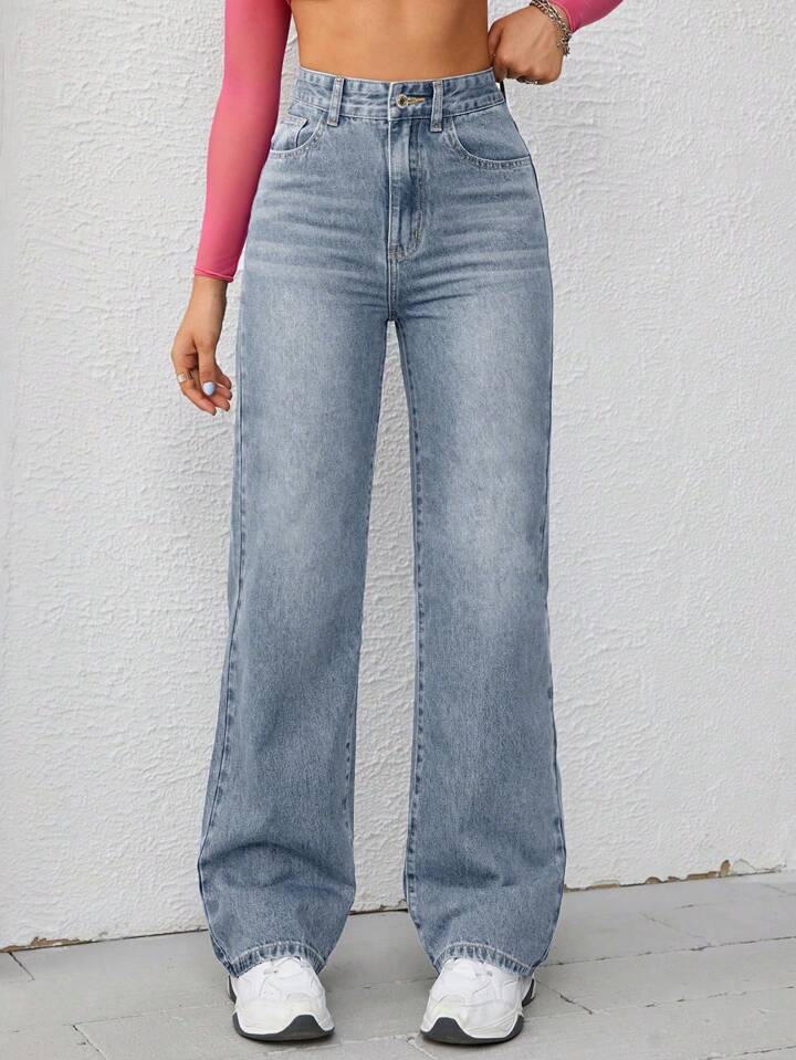 Wide Leg Denim Pants