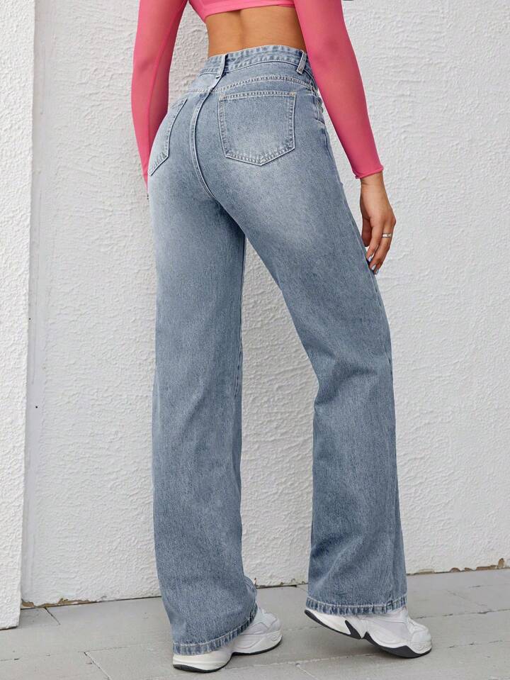 Wide Leg Denim Pants