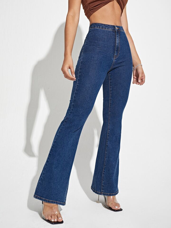 High Waisted Flare Leg Jeans