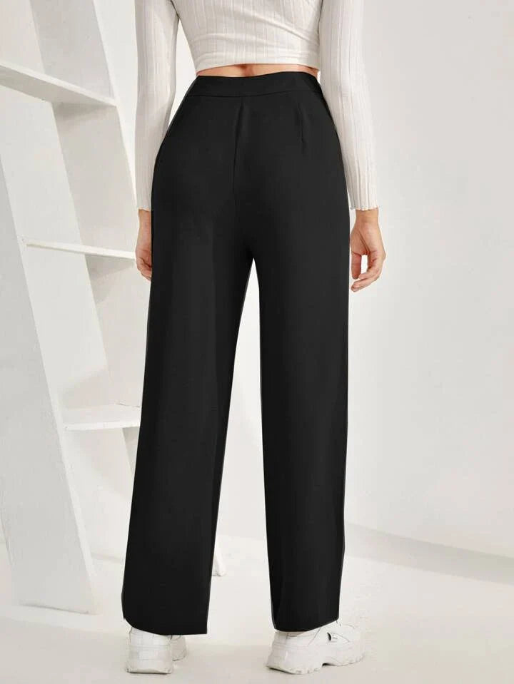 Parisian Chic Straight Leg High-Rise Trousers