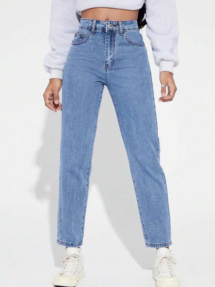 High Waist Mom Fit Jeans